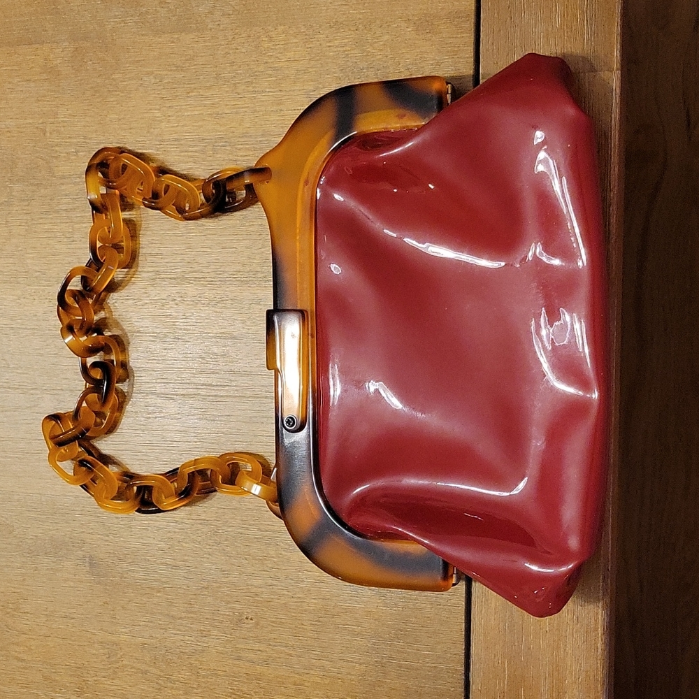 NEVER USED FREE PEOPLE RED PATENT LEATHER BAG